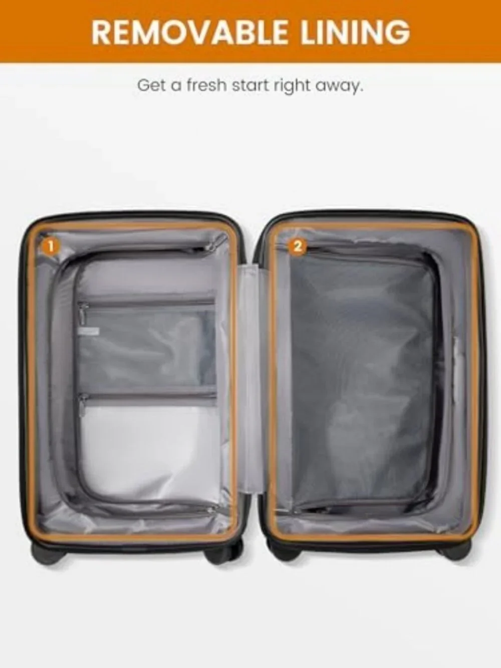 22-Inch Hard Shell Carry-On Luggage with Spinner Wheels & TSA Lock - Lightweight